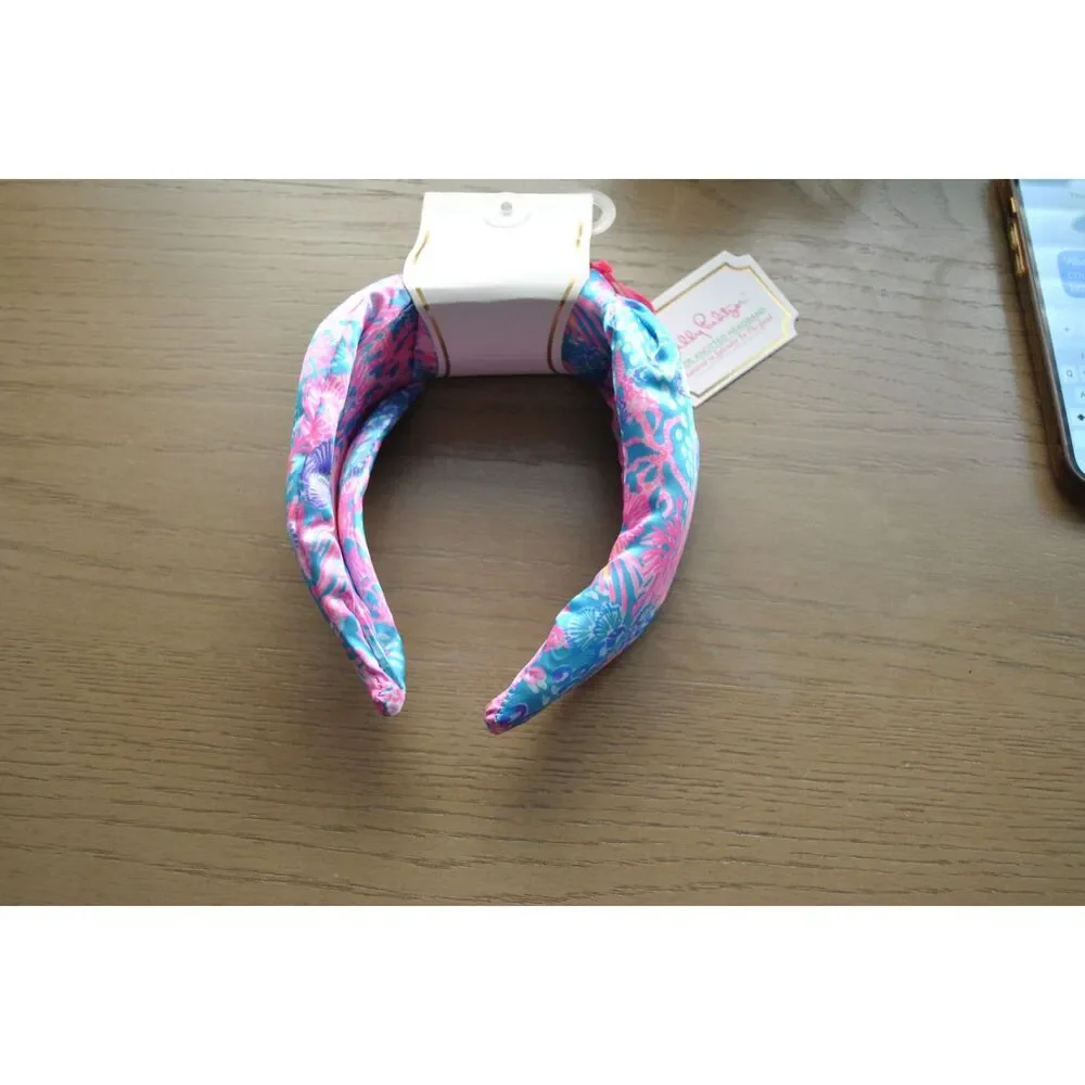 Lilly Pulitzer wide Knotted Satin Headband New